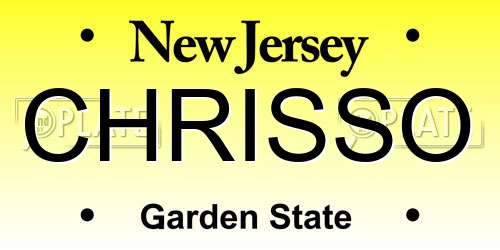 CHRISSO New Jersey License Plate