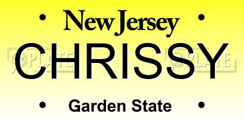 CHRISSY New Jersey License Plate