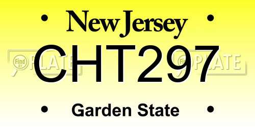 CHT297 New Jersey License Plate