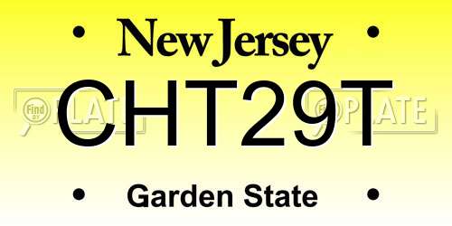 CHT29T New Jersey License Plate