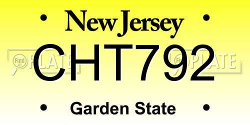 CHT792 New Jersey License Plate