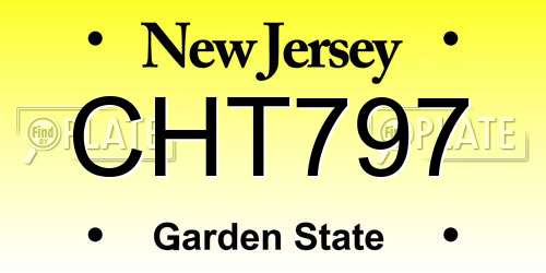 CHT797 New Jersey License Plate
