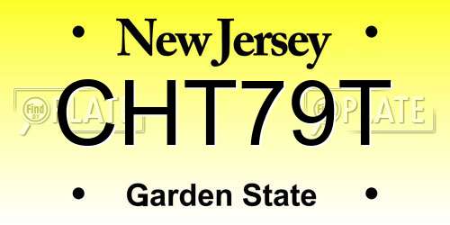 CHT79T New Jersey License Plate