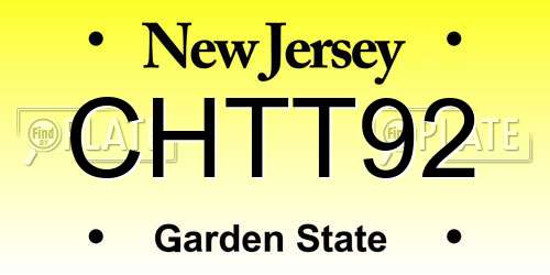 CHTT92 New Jersey License Plate