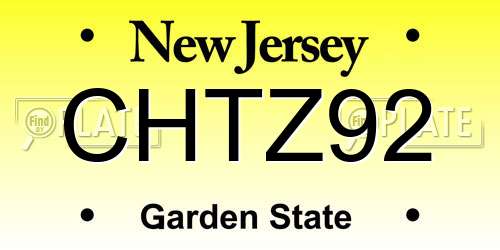 CHTZ92 New Jersey License Plate