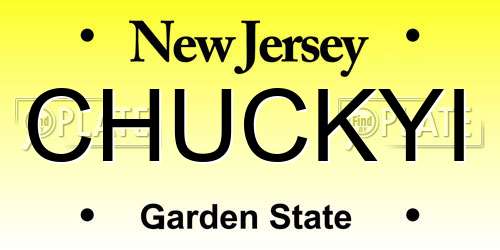 CHUCKYI New Jersey License Plate