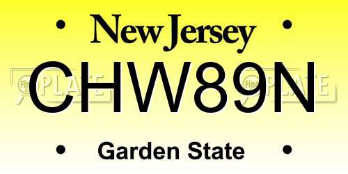 CHW89N New Jersey License Plate