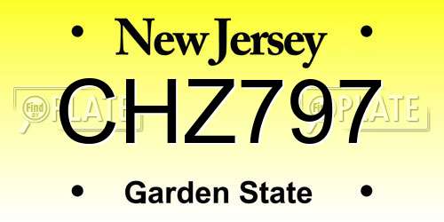 CHZ797 New Jersey License Plate