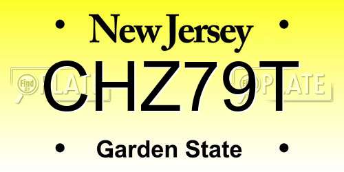CHZ79T New Jersey License Plate