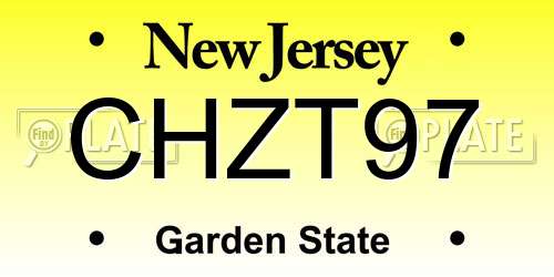 CHZT97 New Jersey License Plate