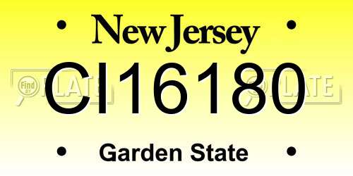CI16180 New Jersey License Plate
