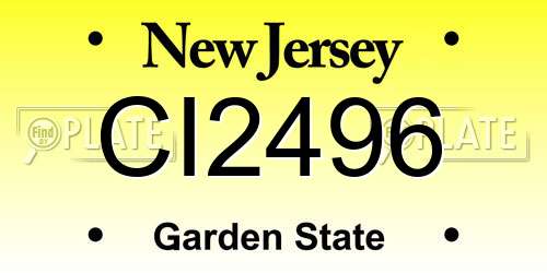 CI2496 New Jersey License Plate