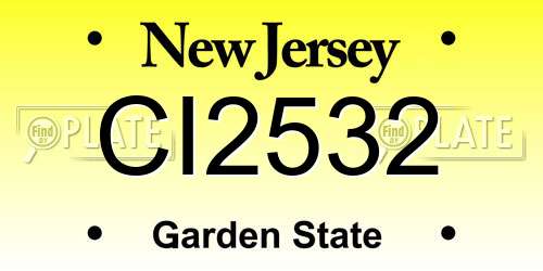 CI2532 New Jersey License Plate