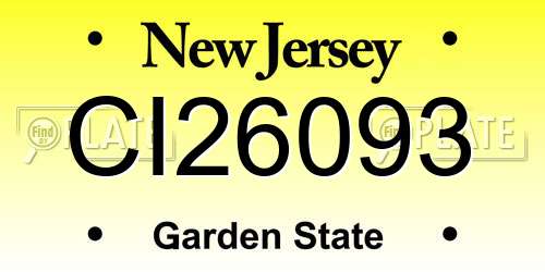 CI26093 New Jersey License Plate