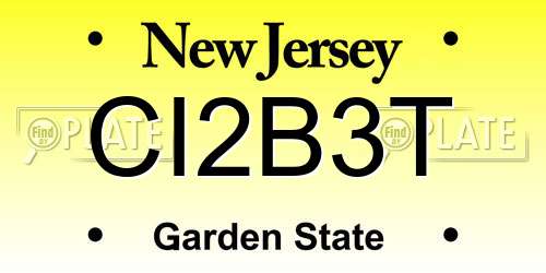 CI2B3T New Jersey License Plate