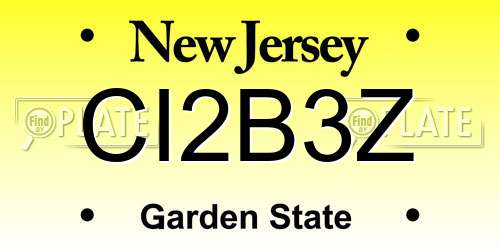 CI2B3Z New Jersey License Plate