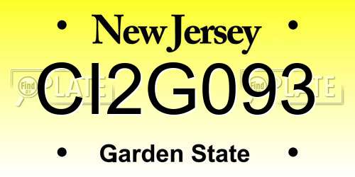 CI2G093 New Jersey License Plate