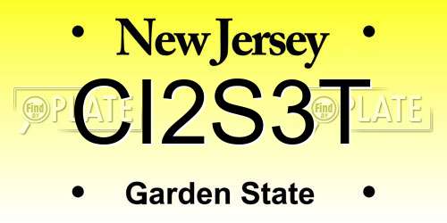CI2S3T New Jersey License Plate