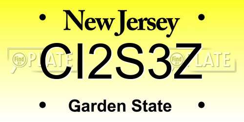 CI2S3Z New Jersey License Plate