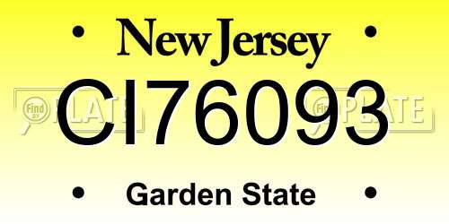 CI76093 New Jersey License Plate