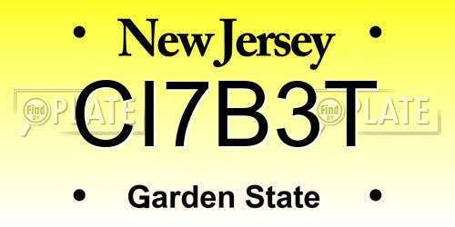 CI7B3T New Jersey License Plate
