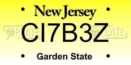 CI7B3Z New Jersey License Plate