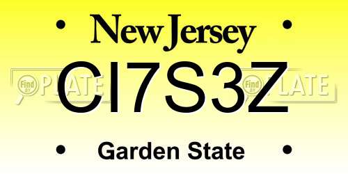 CI7S3Z New Jersey License Plate