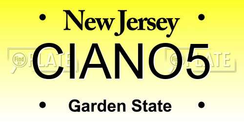 CIANO5 New Jersey License Plate