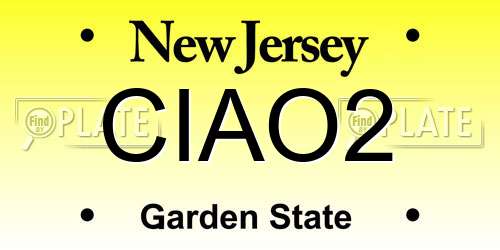 CIAO2 New Jersey License Plate