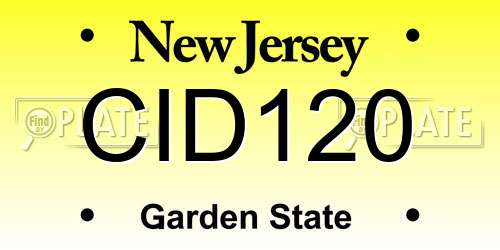 CID120 New Jersey License Plate
