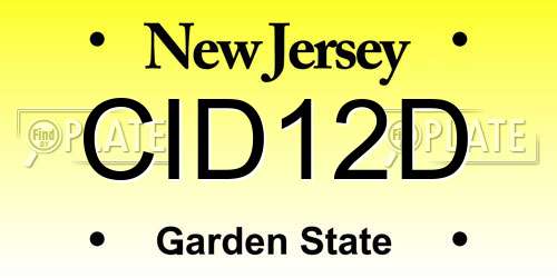 CID12D New Jersey License Plate