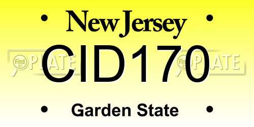 CID170 New Jersey License Plate