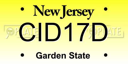 CID17D New Jersey License Plate
