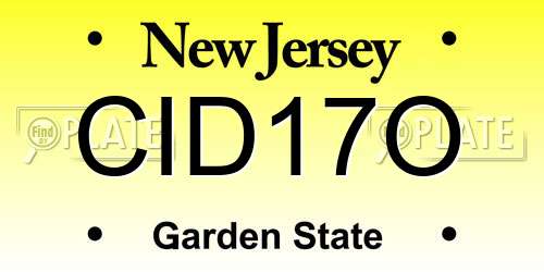 CID17O New Jersey License Plate