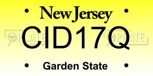 CID17Q New Jersey License Plate