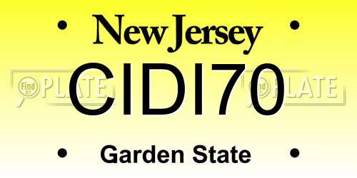 CIDI70 New Jersey License Plate