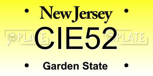 CIE52 New Jersey License Plate