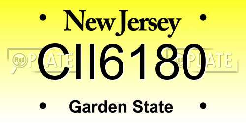 CII6180 New Jersey License Plate