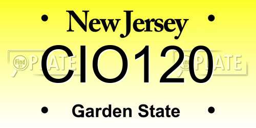 CIO120 New Jersey License Plate