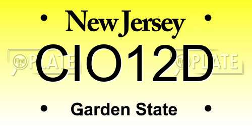 CIO12D New Jersey License Plate