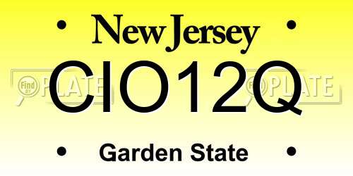 CIO12Q New Jersey License Plate