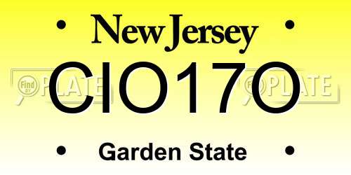 CIO17O New Jersey License Plate