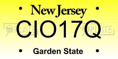 CIO17Q New Jersey License Plate
