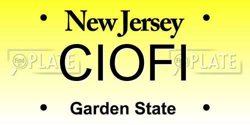 CIOFI New Jersey License Plate