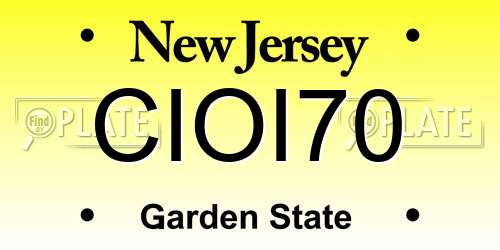 CIOI70 New Jersey License Plate