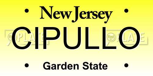 CIPULLO New Jersey License Plate