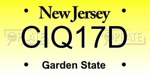 CIQ17D New Jersey License Plate