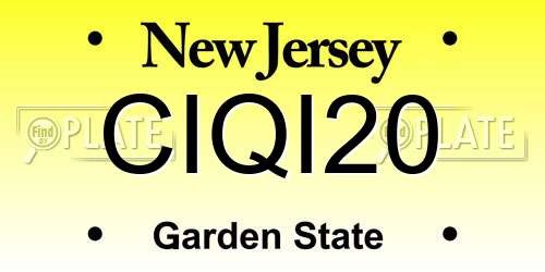 CIQI20 New Jersey License Plate