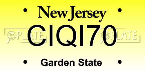 CIQI70 New Jersey License Plate