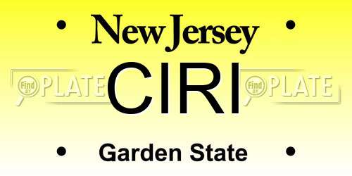 CIRI New Jersey License Plate